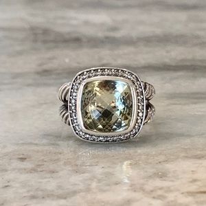 David Yurman “Albion” diamond and prasiolite ring